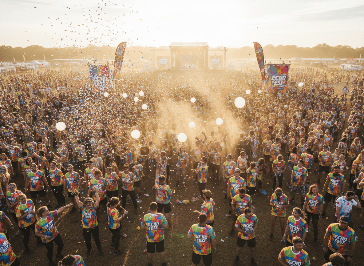 Custom event and campaign t-shirts for fests, conferences, and marathons