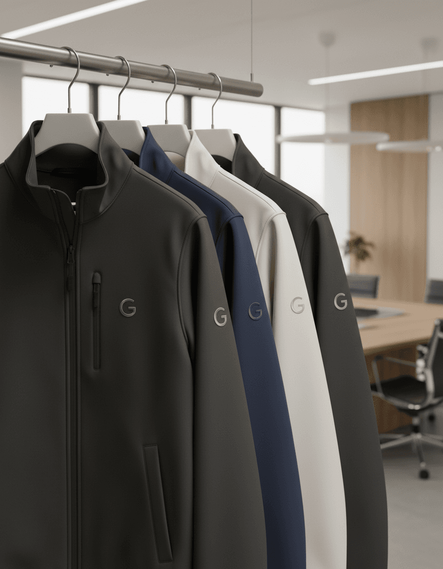 Custom corporate apparel production sample